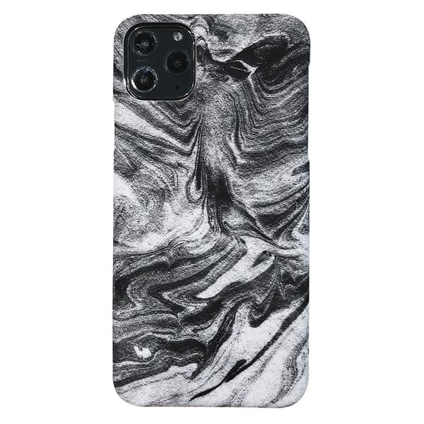 Abstrakt marmorskal till iPhone 12/12 Pro, Svart/Vit