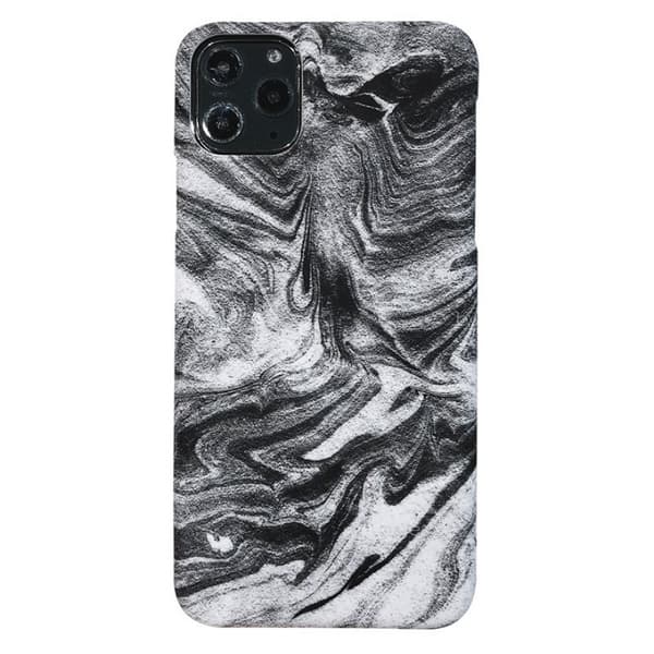 Abstrakt marmorskal till iPhone 12/12 Pro, Svart/Vit