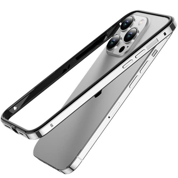 Stilig etui med fargede kanter til iPhone 12 Pro Max, sølv
