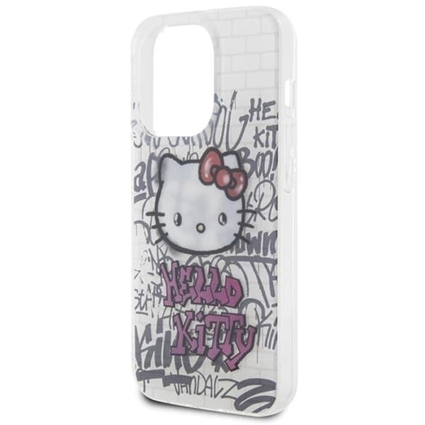 Hello Kitty iPhone 14 Pro Mobilskal Bricks Graffiti - Vit