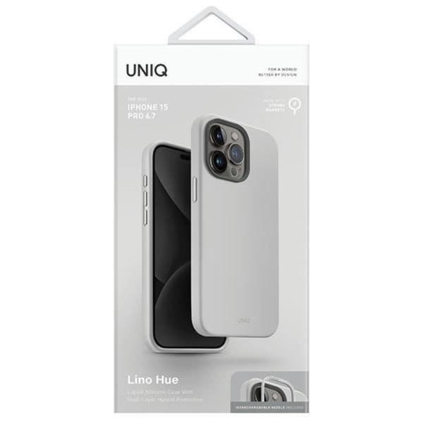 Uniq iPhone 15 Pro Max Mobilskal Magsafe Lino Hue - Grå