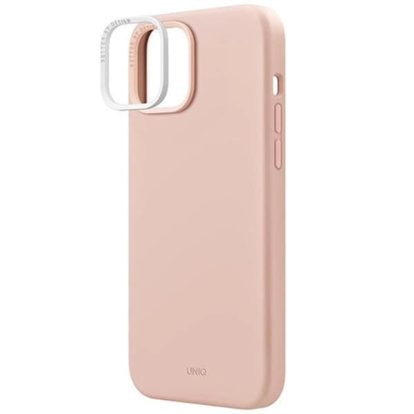 Uniq iPhone 15 Mobilskal Magsafe Lino Hue - Rosa
