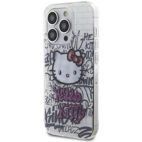 Hello Kitty iPhone 13 Pro Max Mobilskal Bricks Graffiti - Vit