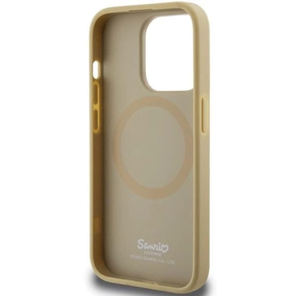 Hello Kitty iPhone 13 Pro Max Mobilskal Magsafe Läder Kitty Head - Guld