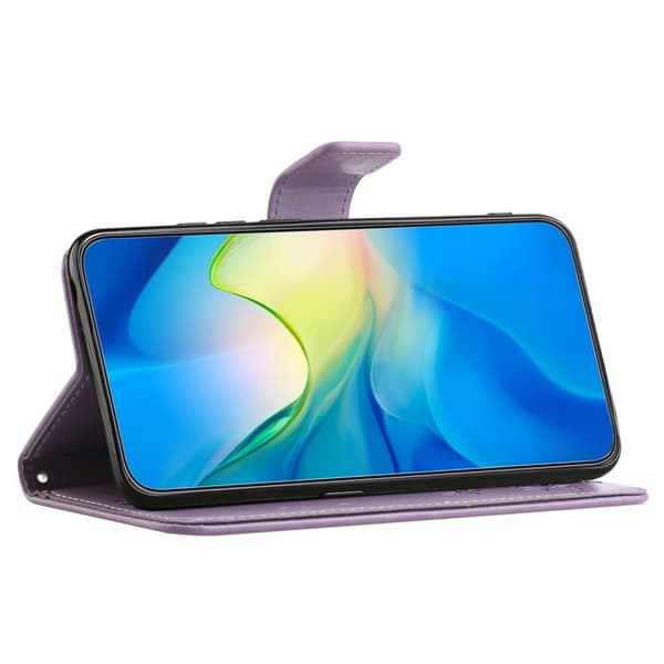 Läderfodral Fjärilar Samsung Galaxy A15 Lila