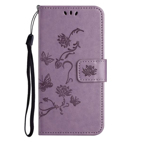 Läderfodral Fjärilar Samsung Galaxy A15 Lila