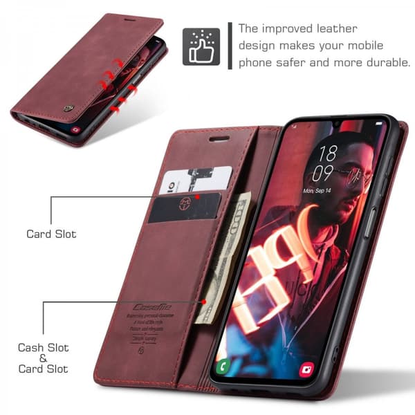 CaseMe Slim Plånboksfodral Samsung Galaxy A15 Röd