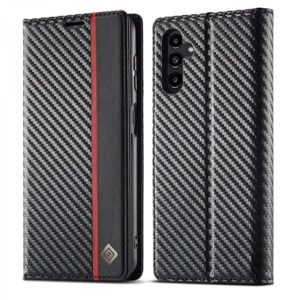 LC.IMEEKE Plånboksfodral Samsung Galaxy A15 Kolfibertextur