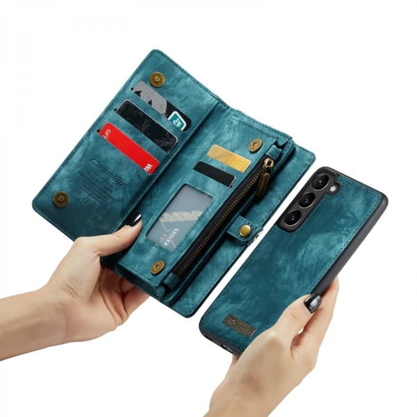 CaseMe Multi-Slot 2 i 1 Plånboksfodral Galaxy S24 Blå
