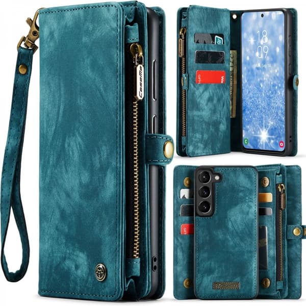 CaseMe Multi-Slot 2 i 1 Plånboksfodral Galaxy S24 Blå