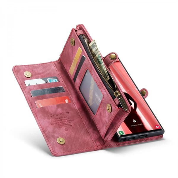 CaseMe Multi-Slot 2 i 1 Plånboksfodral Galaxy S24 Ultra Röd