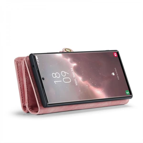 CaseMe Multi-Slot 2 i 1 Plånboksfodral Galaxy S24 Ultra Rosa