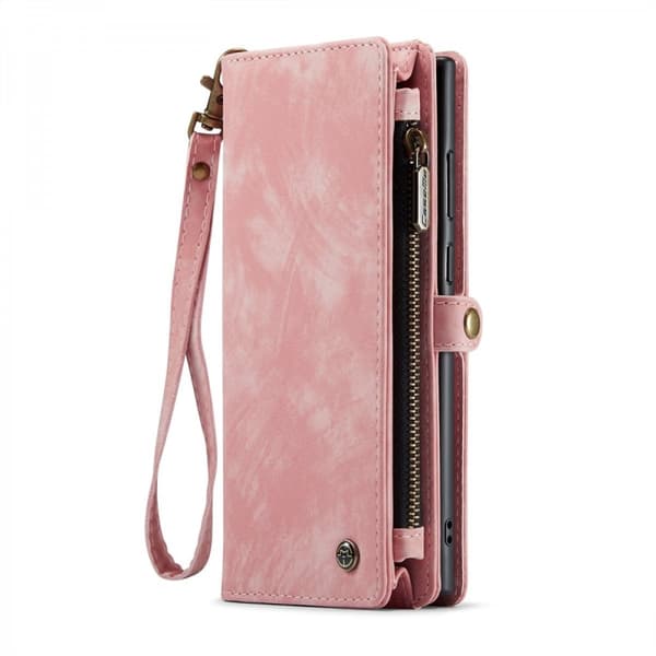 CaseMe Multi-Slot 2 i 1 Plånboksfodral Galaxy S24 Ultra Rosa