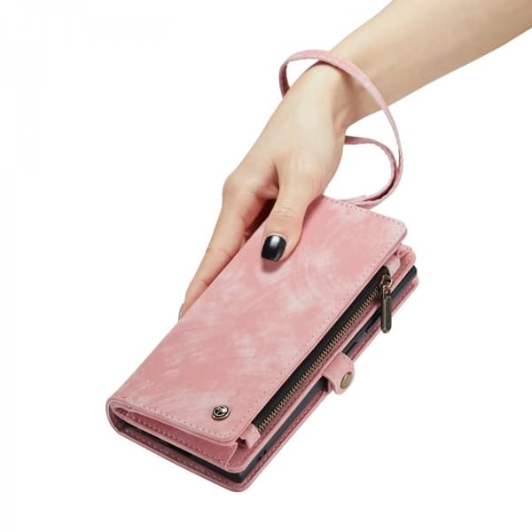 CaseMe Multi-Slot 2 i 1 Plånboksfodral Galaxy S24 Ultra Rosa