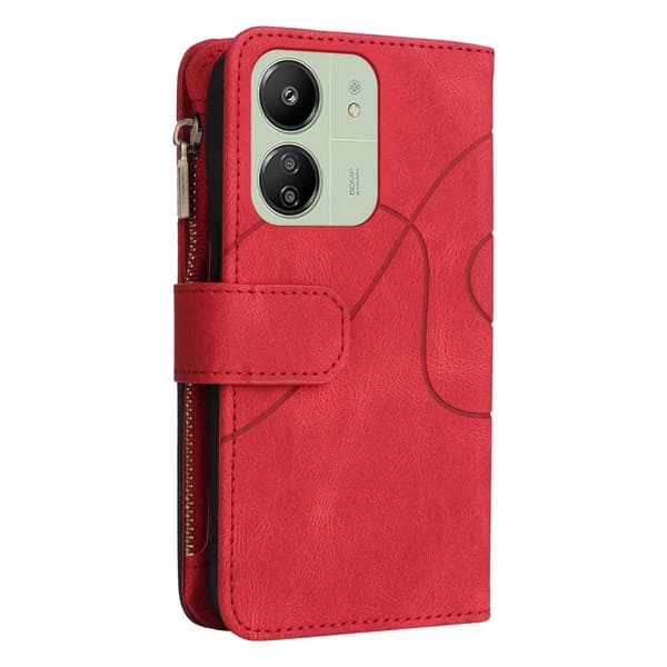 KT Plånboksfodral till Xiaomi Redmi 13C - Röd-Svart