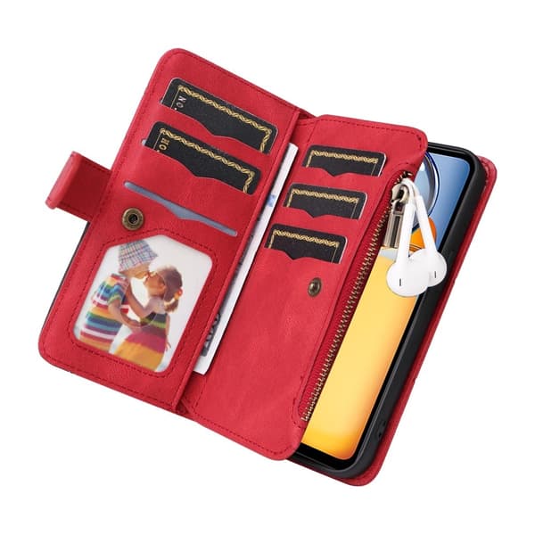 KT Plånboksfodral till Xiaomi Redmi 13C - Röd-Svart