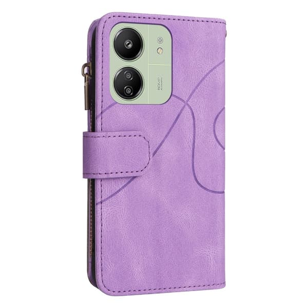 KT Wallet Case til Xiaomi Redmi 13C - Lilla-sort