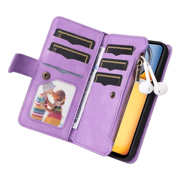 KT Wallet Case til Xiaomi Redmi 13C - Lilla-sort