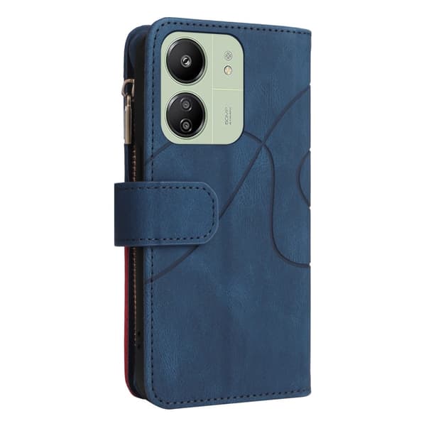 KT Wallet Case til Xiaomi Redmi 13C - Blå-Rød
