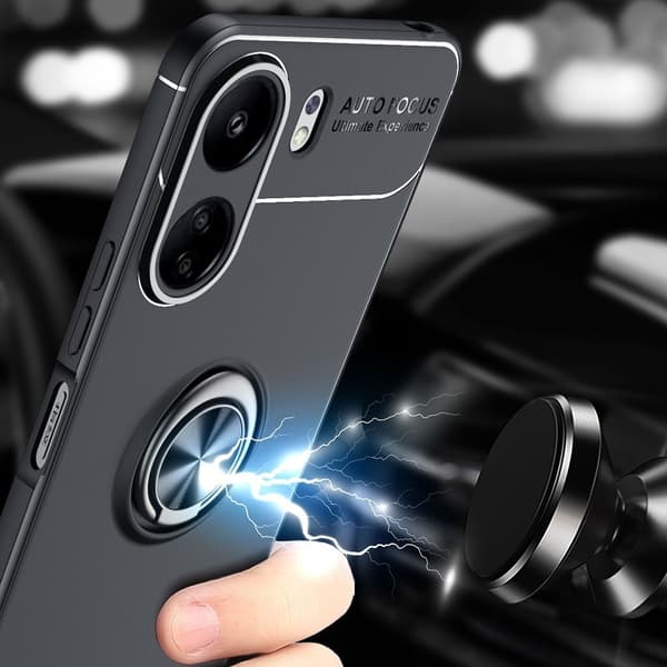 Til Xiaomi Redmi 13C Hybrid Shell fingerring metalplade