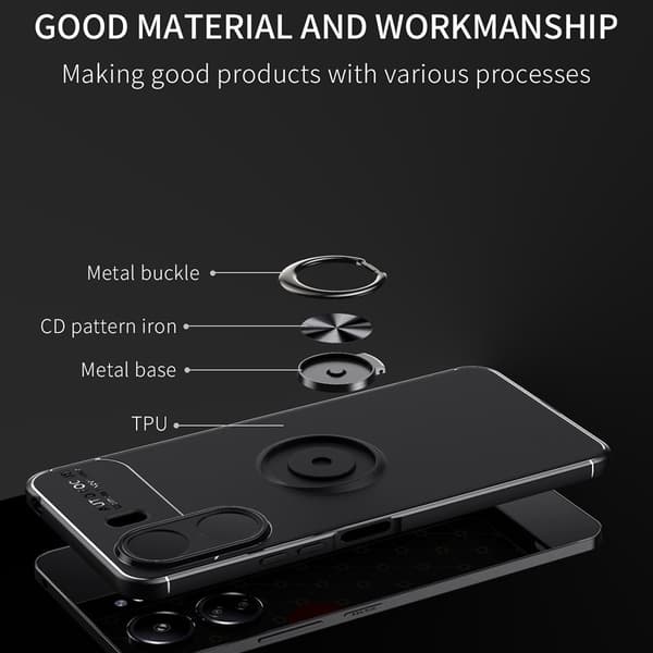 Til Xiaomi Redmi 13C Hybrid Shell fingerring metalplade