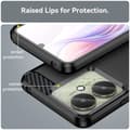 Miniatyrbillede 6 af 7: Til Xiaomi Redmi 13C Carbon fiber tekstur Cover Back - Sort