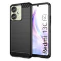 Miniatyrbillede 7 af 7: Til Xiaomi Redmi 13C Carbon fiber tekstur Cover Back - Sort