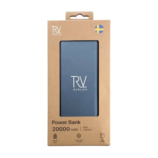 Powerbank 20000 mAh Rvelon - Blå