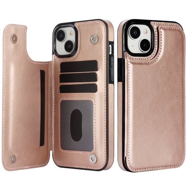 Iphone 15 - Läder Fodral med 3-kortfack