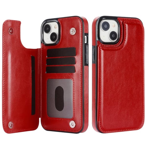 Iphone 15 - Läder Fodral med 3-kortfack