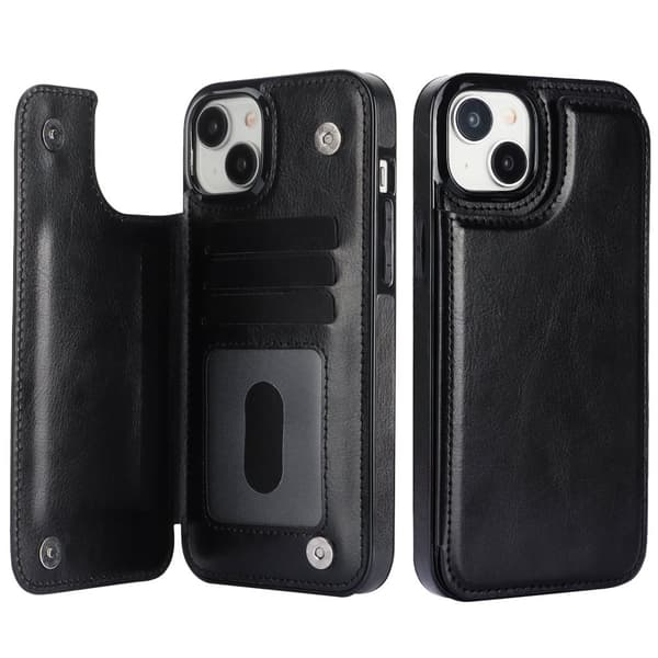 Iphone 15 - Läder Fodral med 3-kortfack