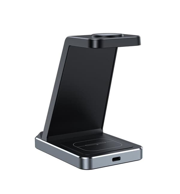 Tech-Protect 3-in-1 Trådlös Laddare iPhone, Apple Watch, AirPods - Svart
