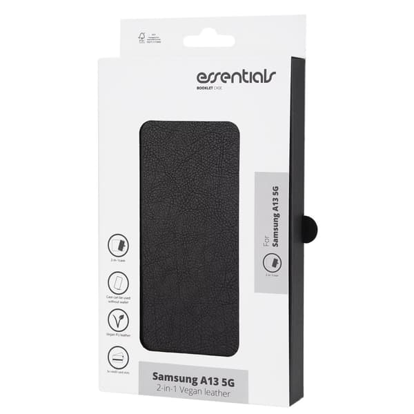 Essentials Samsung Galaxy A13 5G PU wall,detach, 3 card,Black