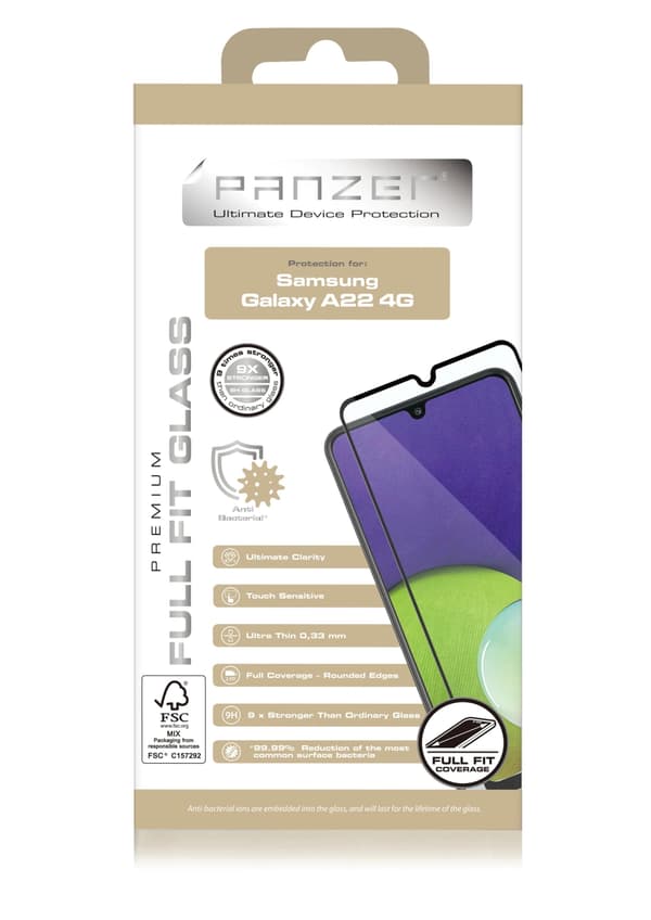panzer Samsung Galaxy A22 4G Full Fit Glass Black