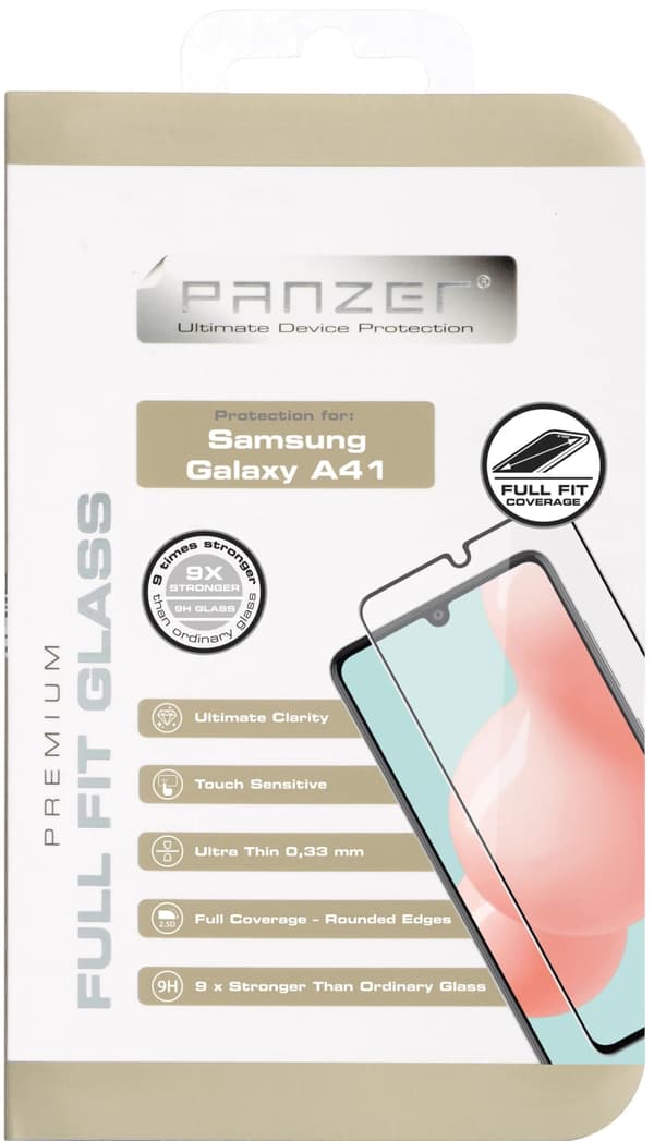Panzer Samsung Galaxy A41, Full-Fit Glass, Svart