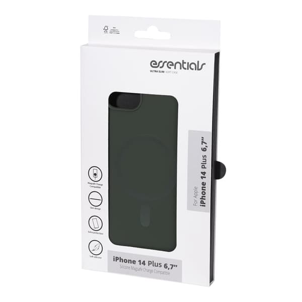 Essentials iPhone 14 Plus Silicone Mag back cover, Green