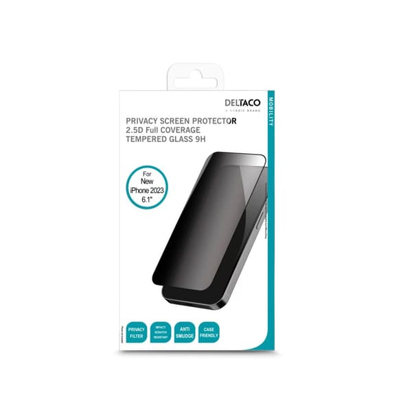 DELTACO Skjermbeskytter for personvern iPhone 15