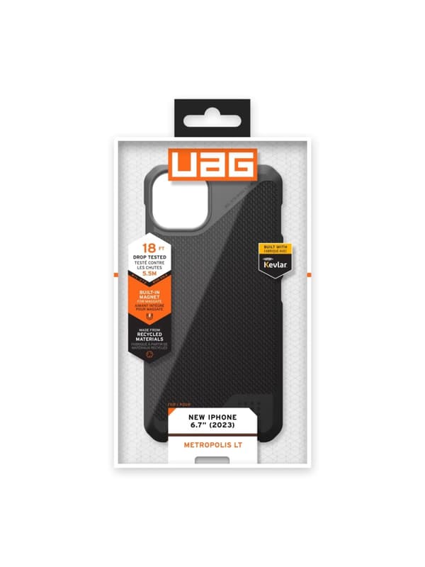 Urban Armor Gear iPhone 15 Plus Metropolis LT Magsafe  - Kevlar Black