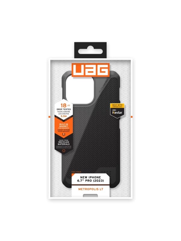 Urban Armor Gear iPhone 15 Pro Max Metropolis LT Magsafe - Kevlar svart