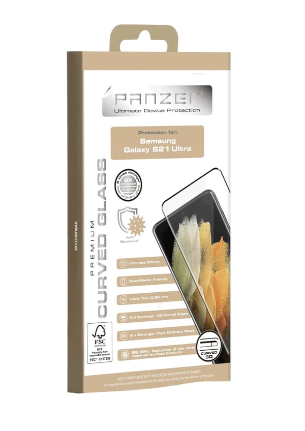 Panzer Galaxy S21 Ultra Curved Glass svart