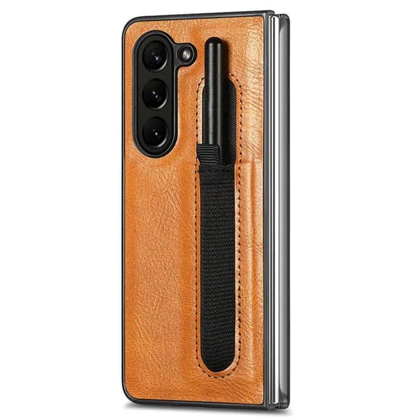 Läderfodral med pennhållare för Samsung Galaxy Z Fold 5