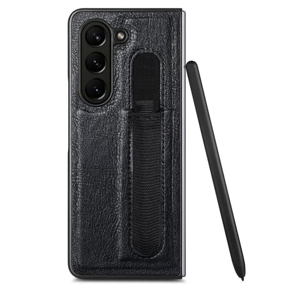 Läderfodral med pennhållare för Samsung Galaxy Z Fold 5