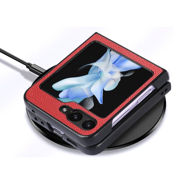 Galaxy Z Flip 5 - Elegant Litchi-mönstrat skal