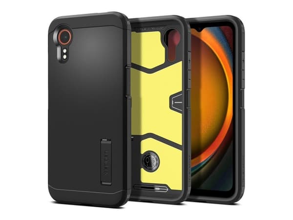 Spigen Tough Armor - Baksidesskydd för mobiltelefon - polykarbonat, termoplastisk polyuretan (TPU) - svart - för Samsung Galaxy XCover7