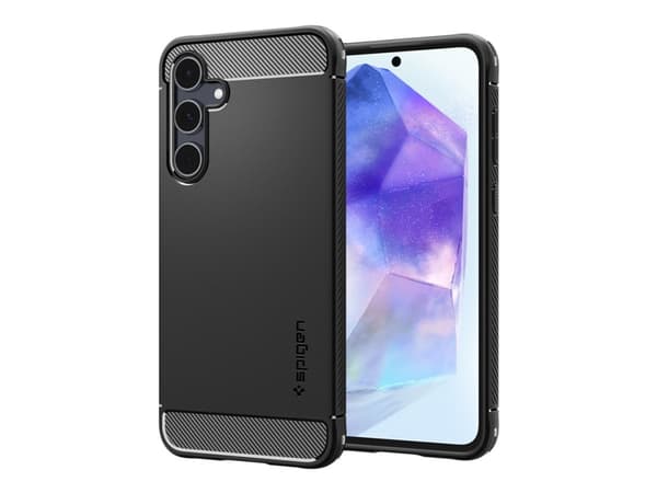 Kotelo Spigen Rugged Armor Sam A55 5G musta/musta matta ACS07500