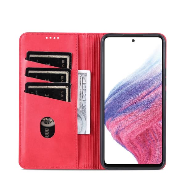 Samsung A54 5G - 3-Kortfack Plånboksfodral Läder i Flera Färger