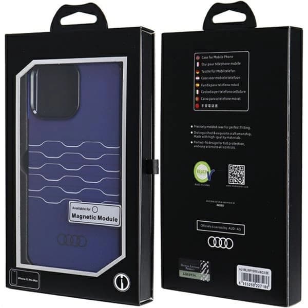 Audi iPhone 15 Pro Max Mobilskal Magsafe IML - Blå
