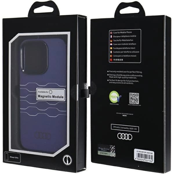 Audi iPhone 15 Pro Mobilskal Magsafe IML - Blå
