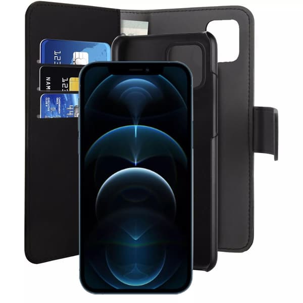 Puro iPhone 12 Pro Max, EcoLeather Wallet Detach, black