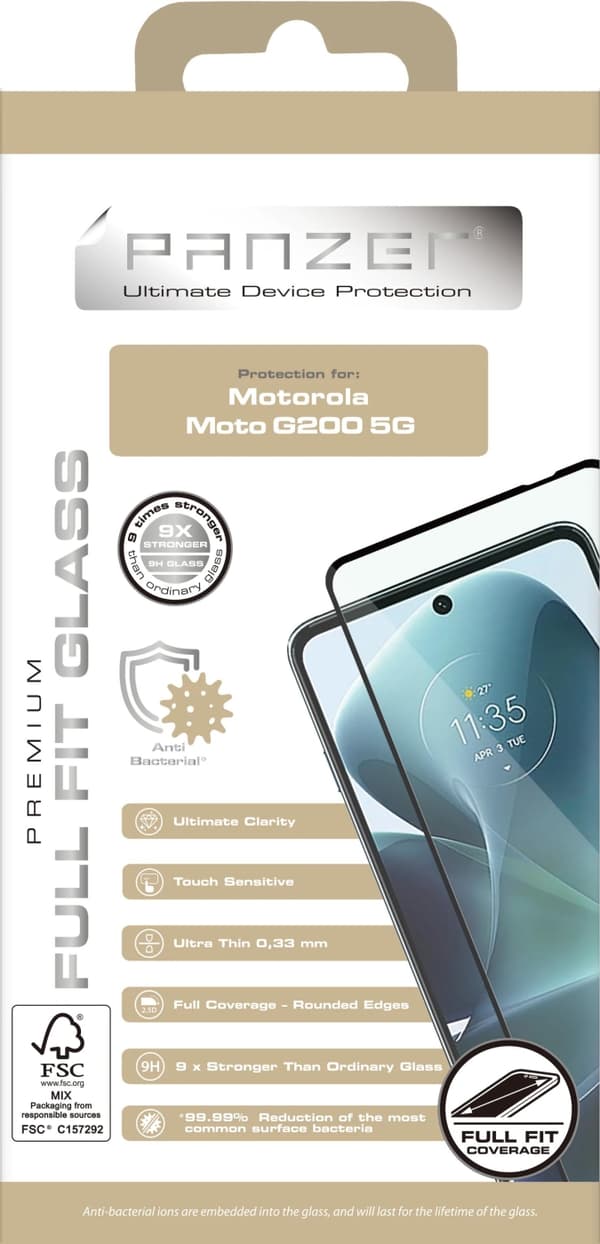 panzer Motorola Moto G200 Full Fit Glass Black